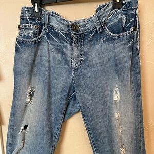 BKE Sabrina Women’s Denim Jeans Shorts Crop Capris 31 X 14 Distressed Relaxed